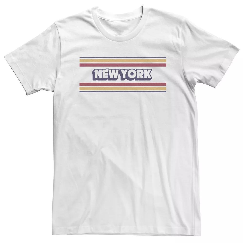 Big & Tall New York Stripes Logo Graphic Tee, Men's, Size: XL Tall, White Product Image