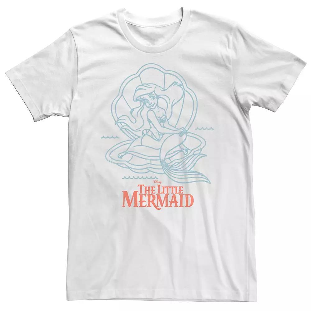 Men's Disney's The Little Mermaid Ariel Line Art Portrait Tee, Size: 3XL, White Product Image