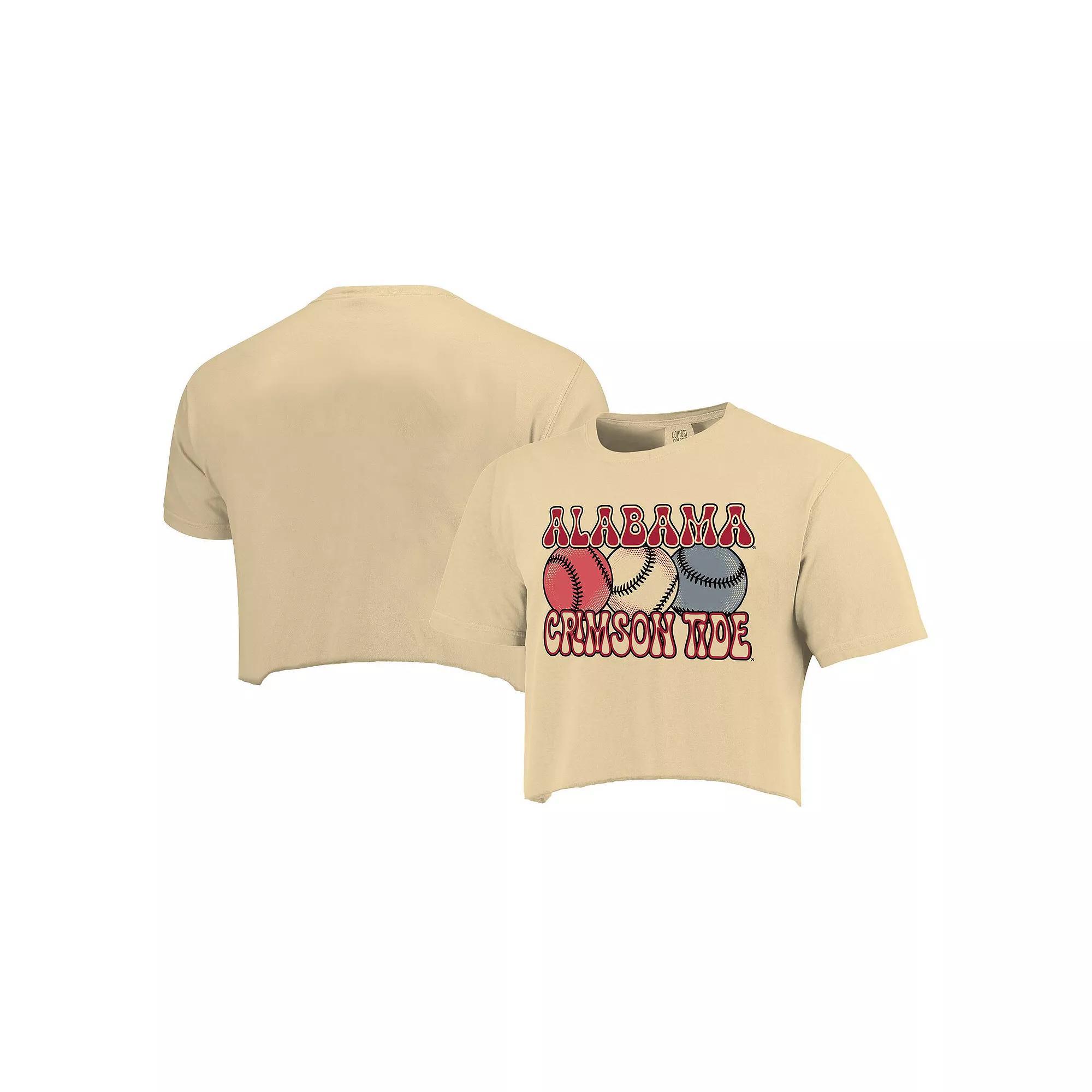 Women's Natural Alabama Crimson Tide Comfort Colors Baseball Cropped T-Shirt, Size: Small, Beige Product Image