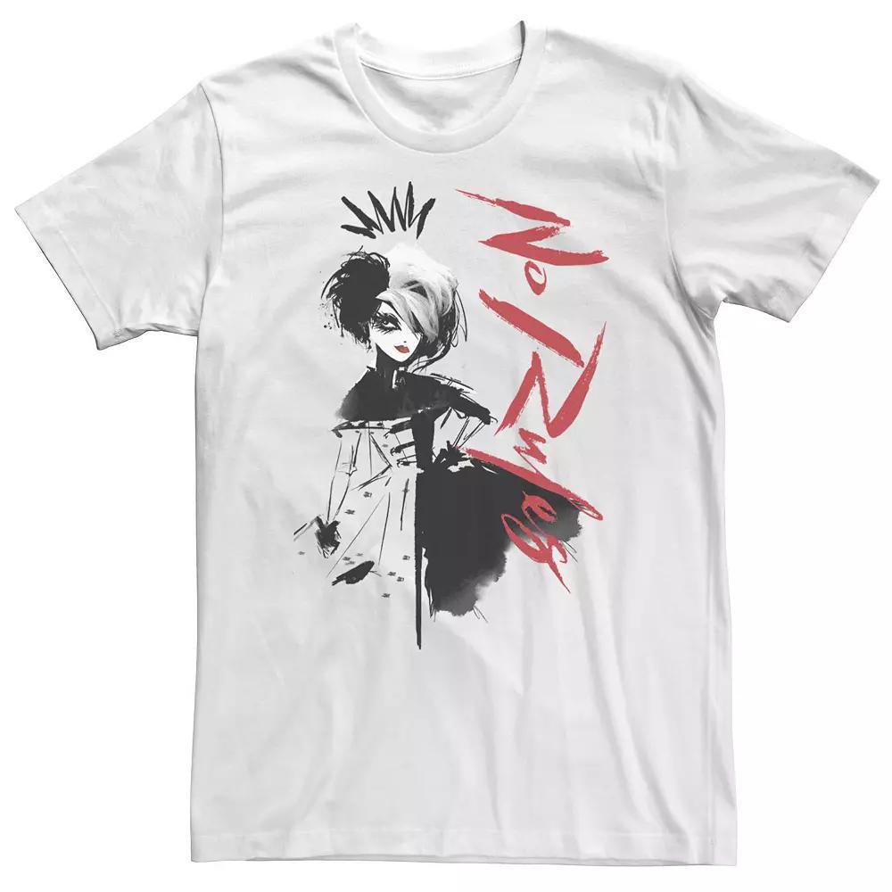 Big & Tall Disney Cruella No Rules Sketch Tee, Men's, Size: XL Tall, White Product Image