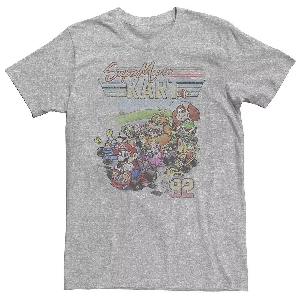 Men's Nintendo Super Mario Kart Since 92 Faded Portait Tee, Size: XL, Athletic Grey Product Image
