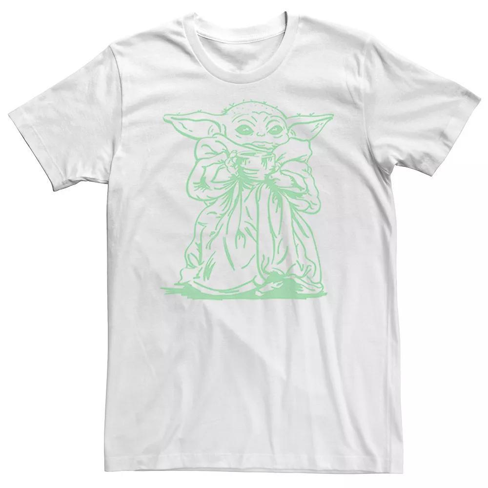 Big & Tall Star Wars The Mandalorian The Child Line Art Portrait Tee, Men's, Size: 5XL, White Product Image