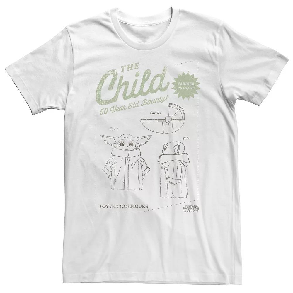 Big & Tall Star Wars The Mandalorian The Child Action Figure Schematic Tee, Men's, Size: 3XL Tall, White Product Image