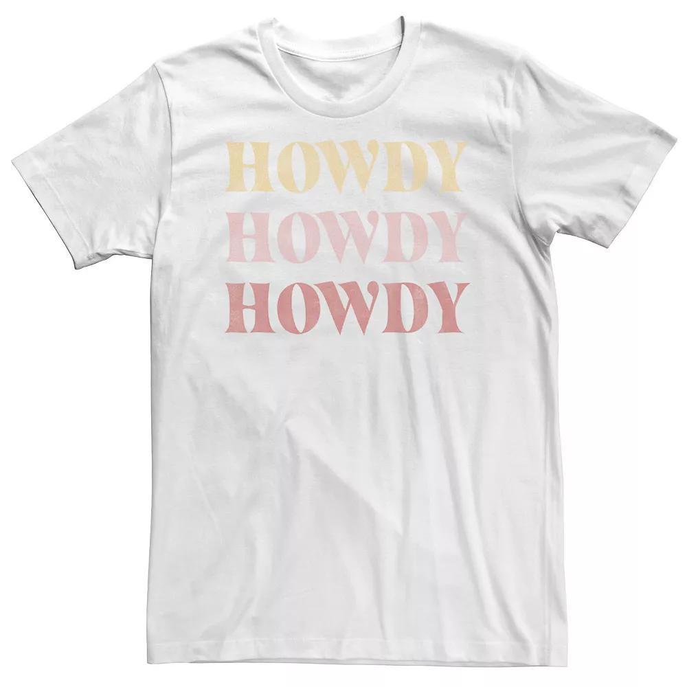 Big & Tall Trendy Howdy Text Stack Tee, Men's, Size: 5XL, White Product Image