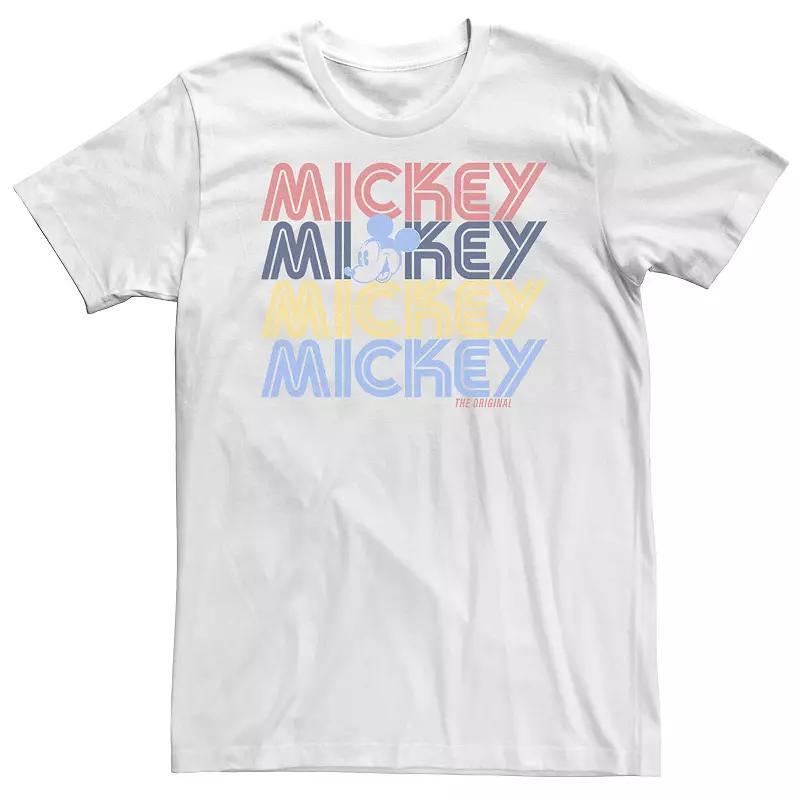 Disney's Mickey Mouse Big & Tall Word Stack Tee, Men's, Size: XXL Tall, White Product Image