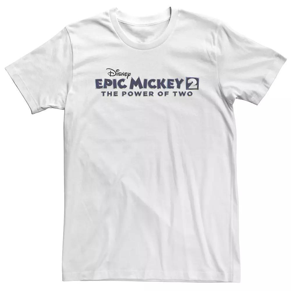 Big & Tall Disney Epic Mickey 2 The Power Of Two Logo Tee, Men's, Size: XXL Tall, White Product Image