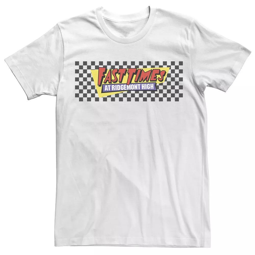 Men's Fast Times At Ridgemont High Black Checkers Logo Tee, Size: Medium, White Product Image