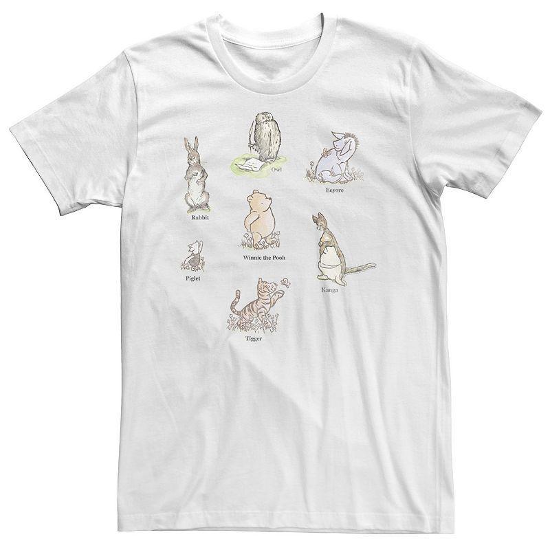 Big & Tall Disney Winnie The Pooh Classic Group Shot Tee, Men's, Size: 4XL Tall, White Product Image