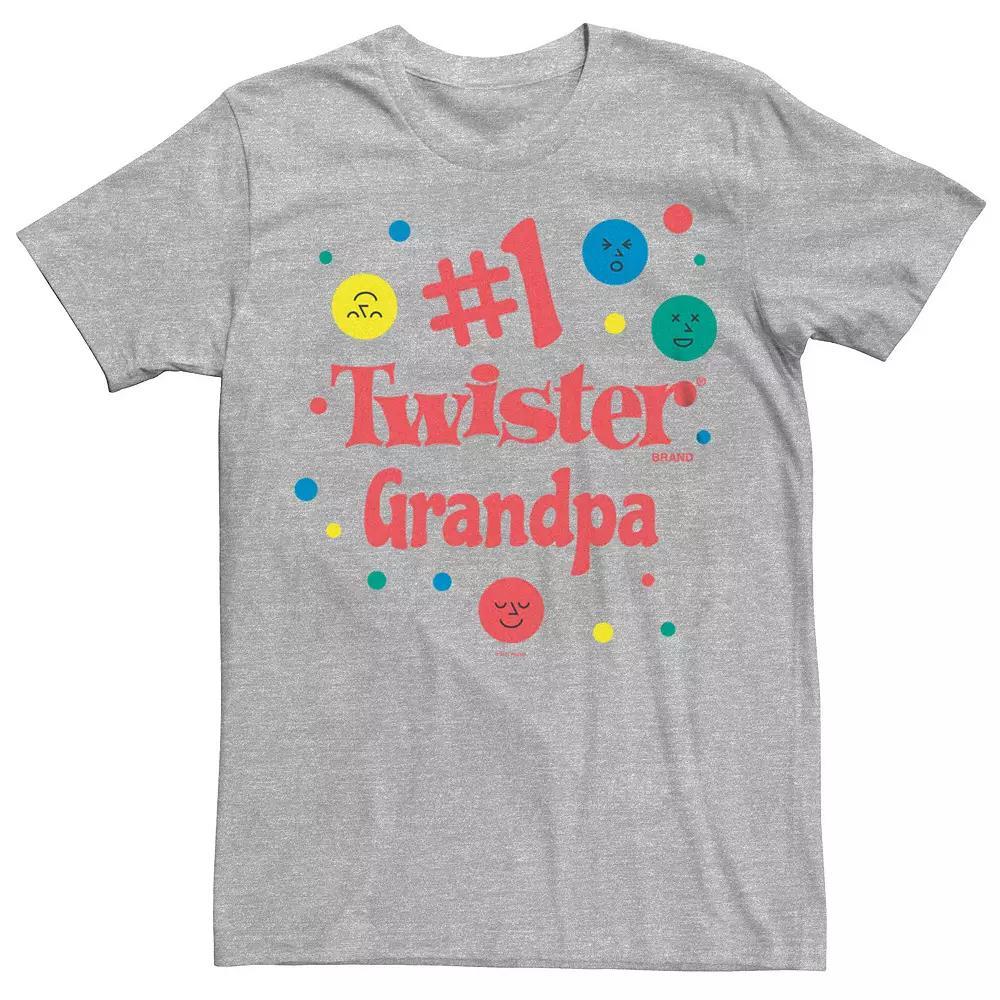 Men's Twister Grandparents Day #1 Grandpa Graphic Tee, Size: XXL Tall, Athletic Grey Product Image