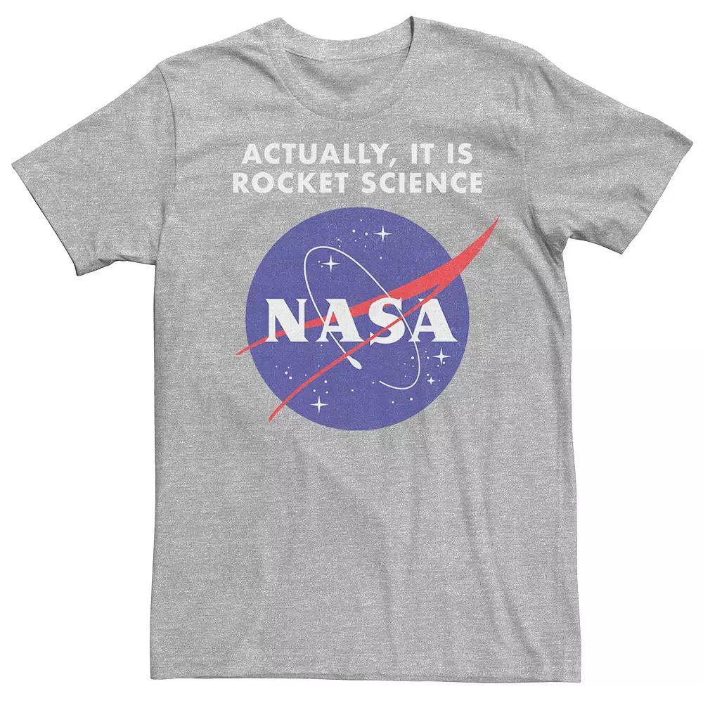 Men's NASA Logo Actually It Is Rocket Science Tee, Size: XXL, Athletic Grey Product Image