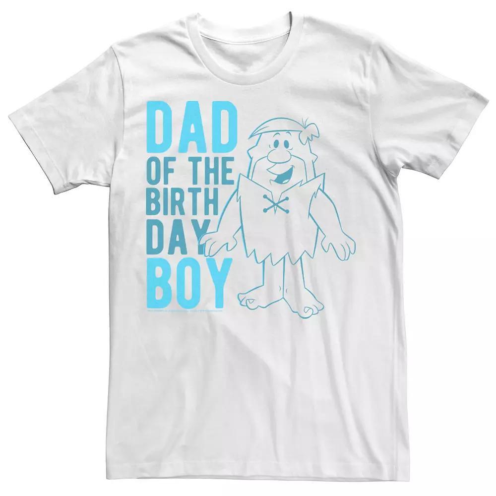 Men's Flinstons Barney Dad Of Birthday Boy Poster Tee, Size: XL, White Product Image