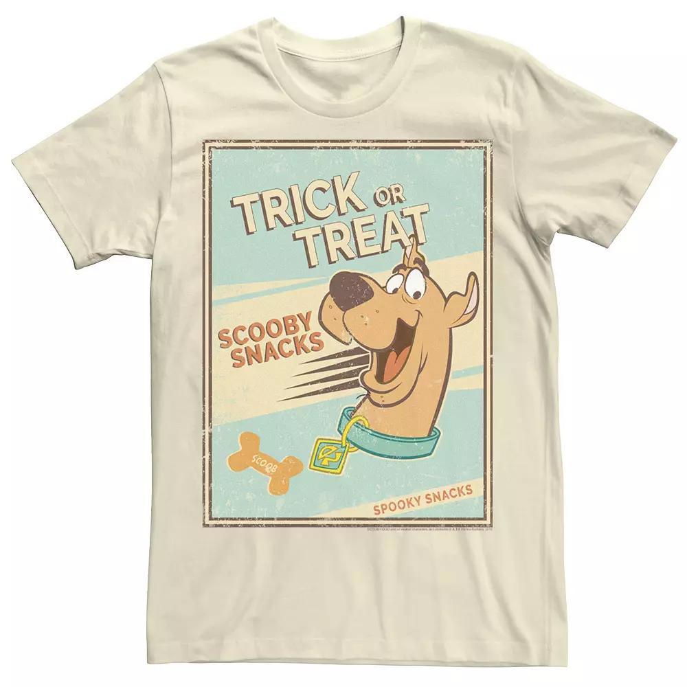 Men's Scooby-Doo Trick Or Treat Scooby Snacks Spooky Snacks Poster Tee, Size: 3XL, Natural Product Image