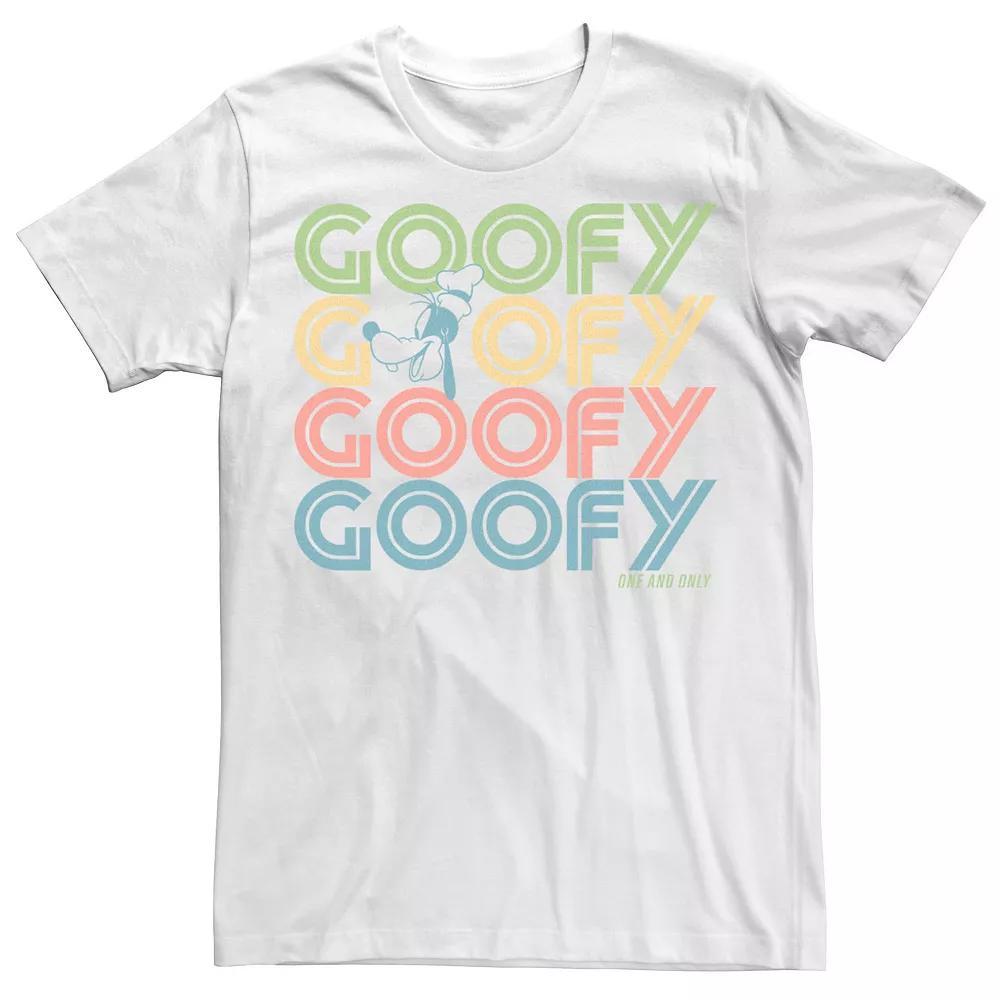 Disney's Goofy Head Portrait Name Stack Men's Tee, Size: Large, White Product Image