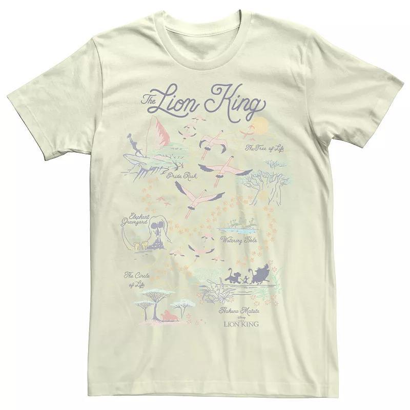 Disney's The Lion King Men's Map Of The World Tee, Size: Medium, Natural Product Image