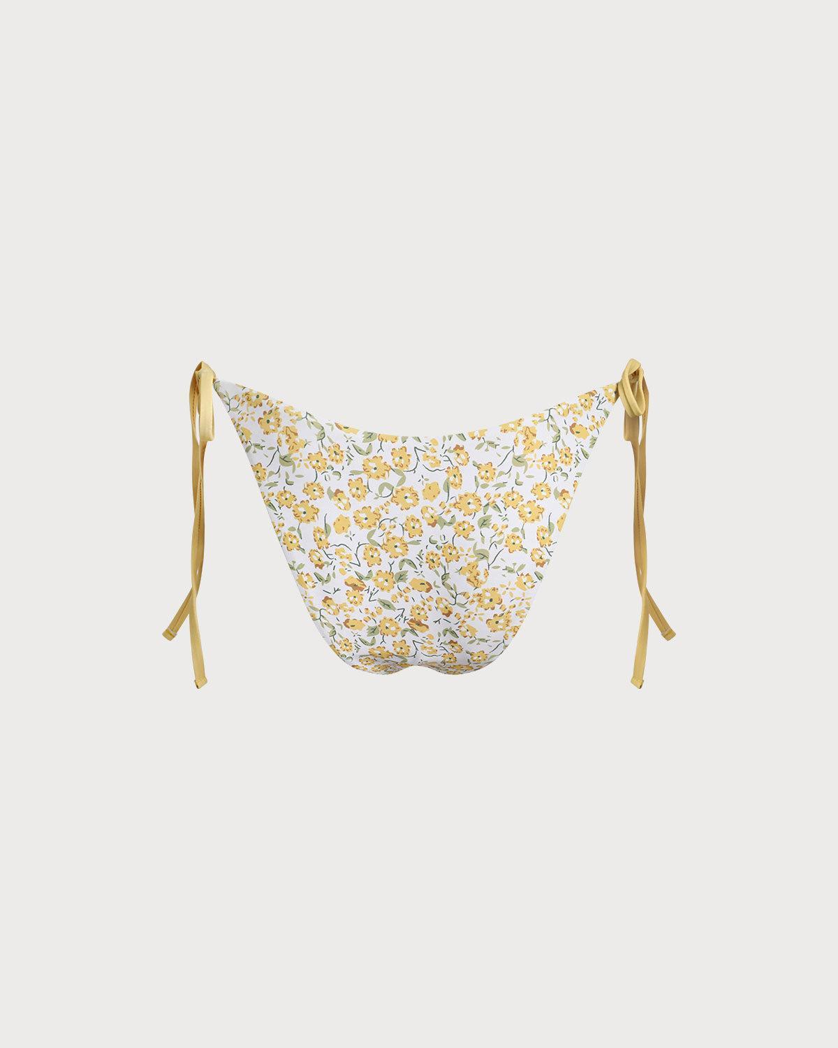 Yellow Floral Bikini Bottoms Product Image