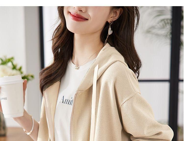 Plain Zip Hoodie Product Image