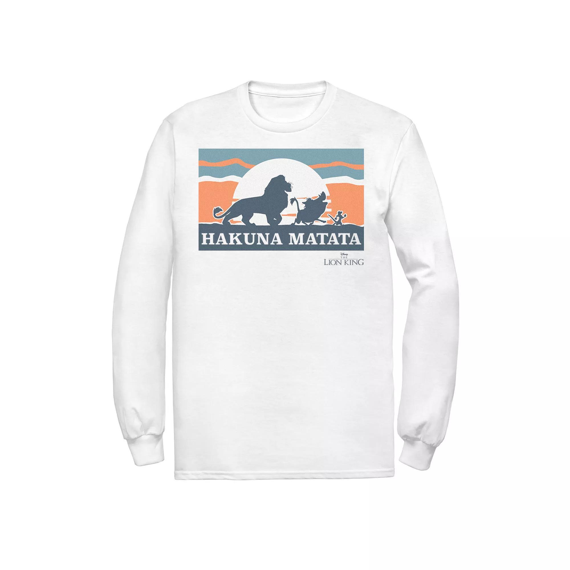 Men's Disney The Lion King Retro Hakuna Matata Trio Silhouette Tee, Size: Large, White Product Image