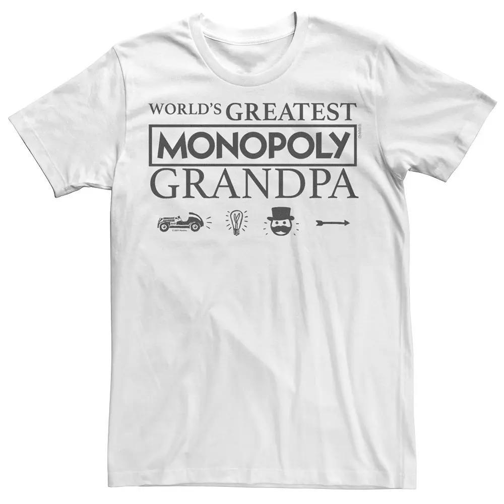 Men's Monopoly World's Greatest Grandpa Graphic Tee, Size: 4XB, White Product Image