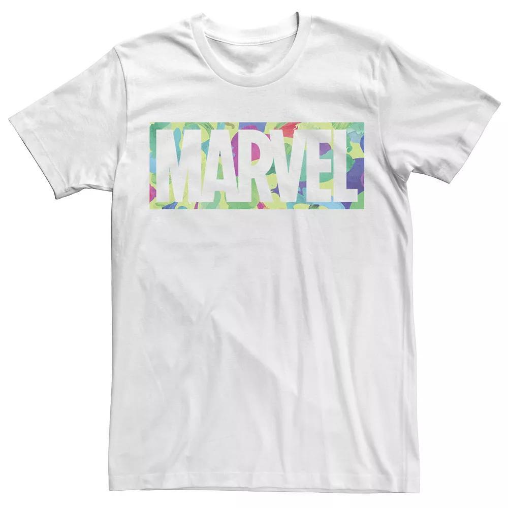 Men's Marvel Colorful Logo Tee, Size: Medium, White Product Image