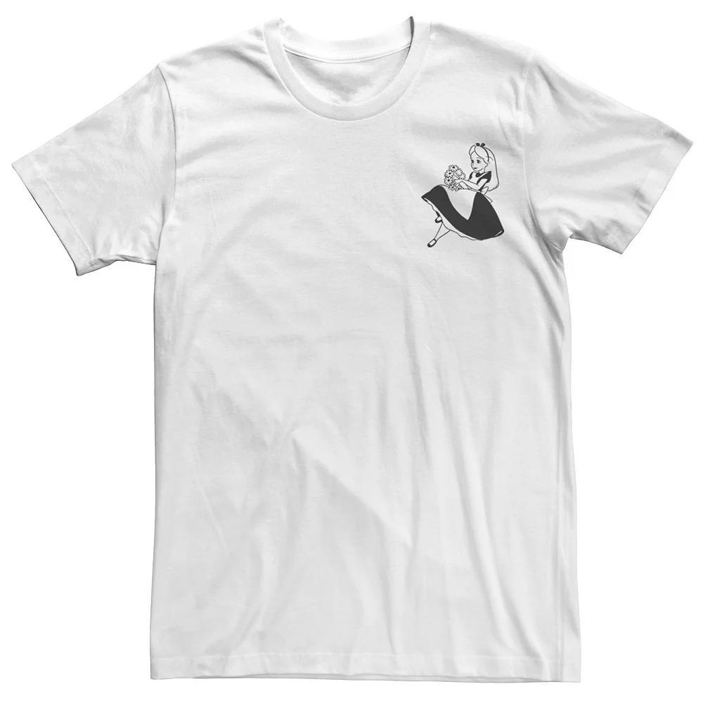 Men's Disney Alice In Wonderland Alice Left Chest Tee, Size: Large, Light Blue Grey Product Image