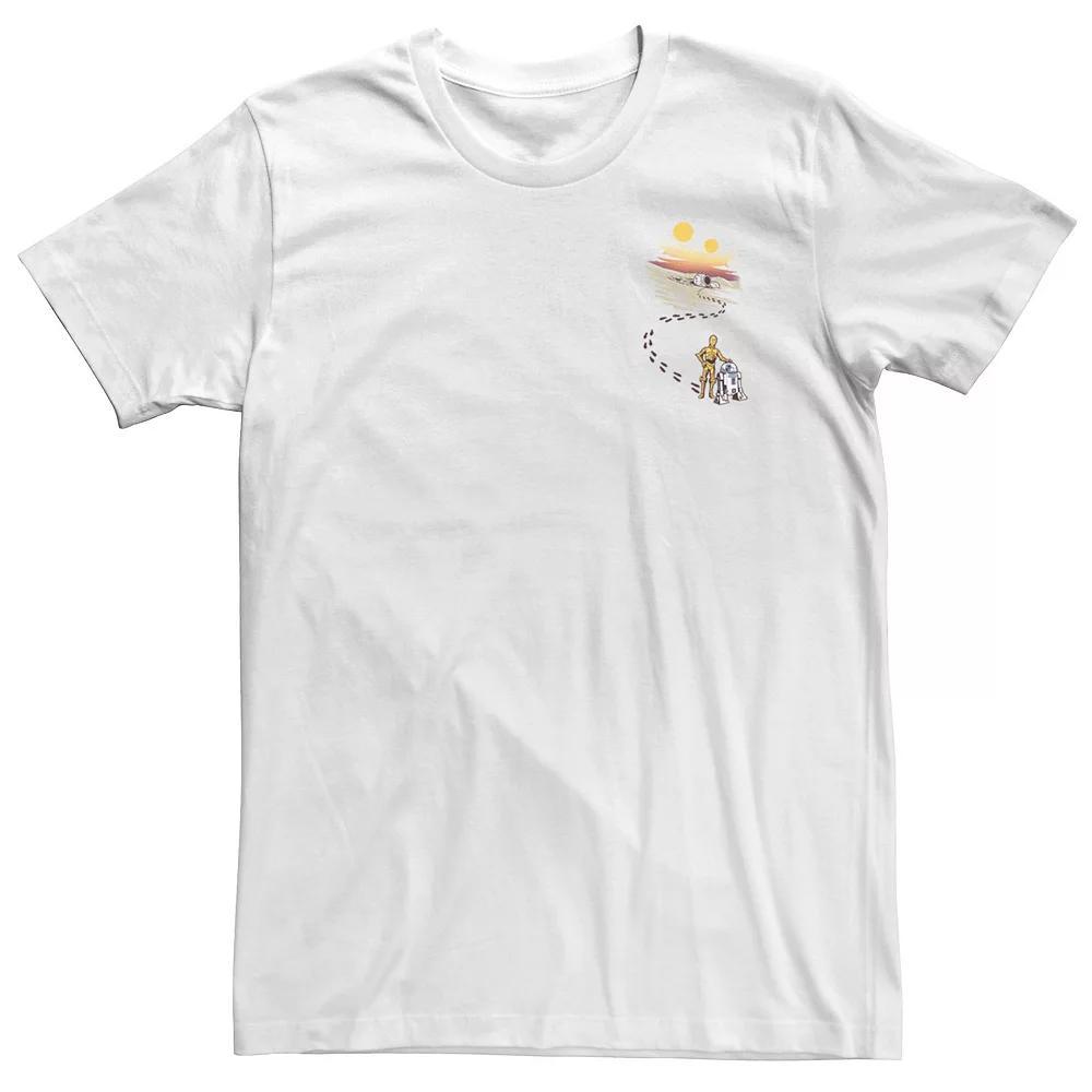 Big & Tall Star Wars Droid Dessert Footprints Pocket Tee, Men's, Size: 3XL, White Product Image