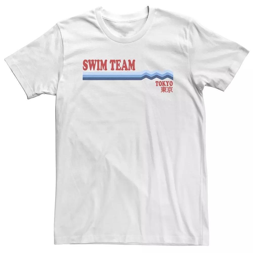 Big & Tall Swim Team Tokyo Lines Tee, Men's, Size: XL Tall, White Product Image