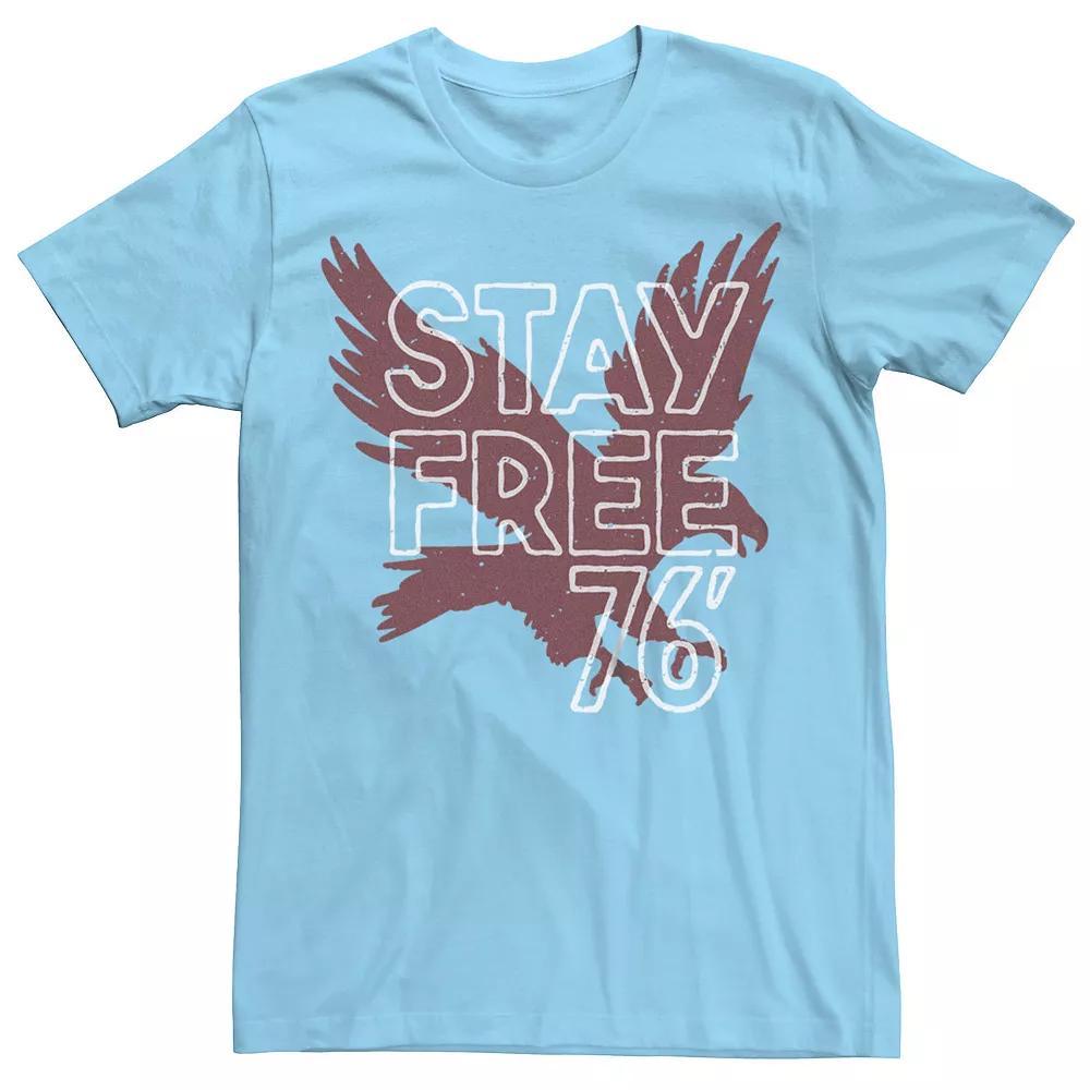 Men's Stay Free 76' Eagle Silhouette Graphic Tee, Size: Small, Light Blue Product Image