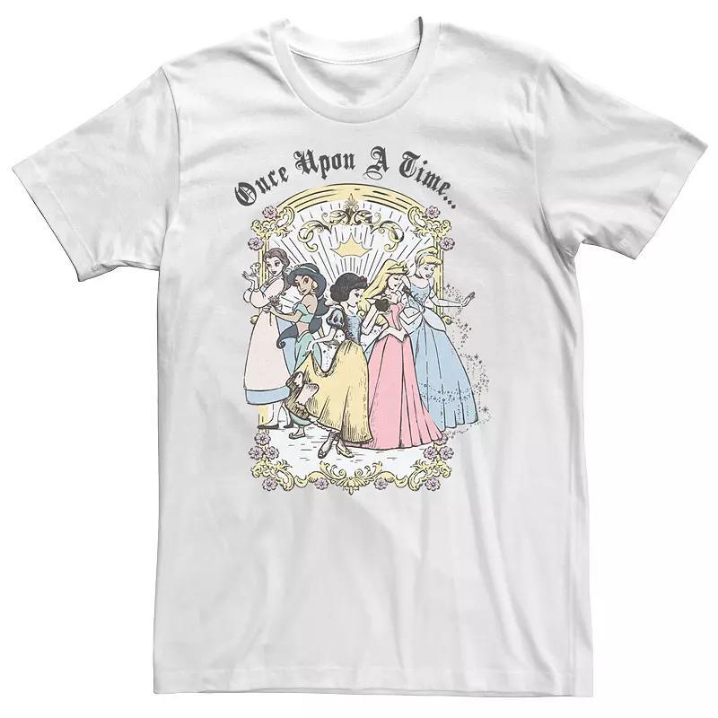 Big & Tall Disney Princess Once Upon A Time Vintage Cartoon Tee, Men's, Size: XLT, White Product Image