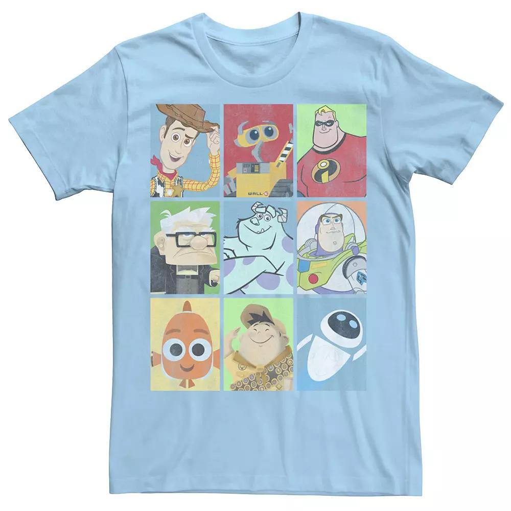Disney / Pixar Men's Epic Boxed Up Line Up Character Tee, Size: XXL, Light Blue Product Image