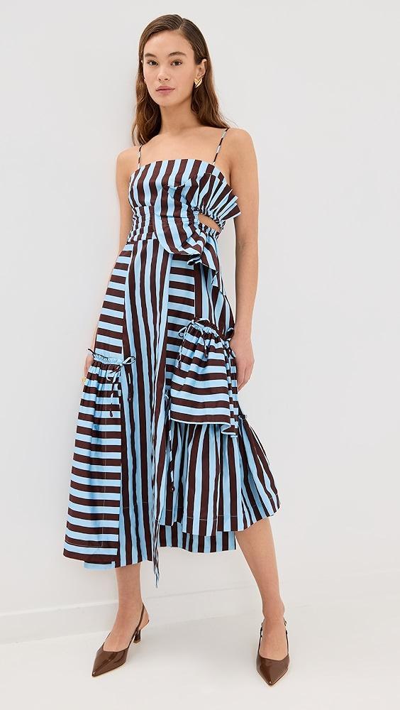 FARM Rio Tropical Flight Stripes Multicolor Midi Dress | Shopbop Product Image