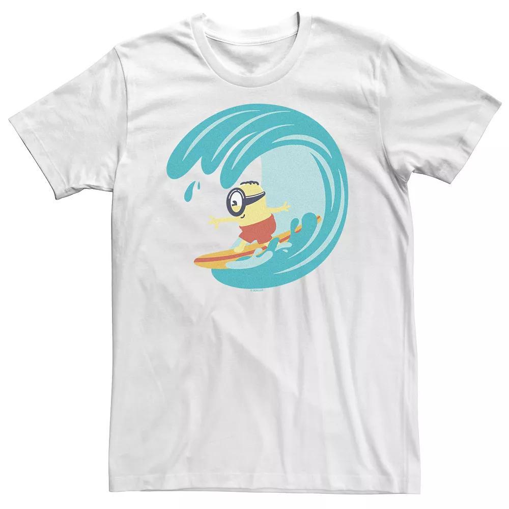 Big & Tall Despicable Me Minions Surfs Up Tidal Wave Tee, Men's, Size: 4XL Tall, White Product Image