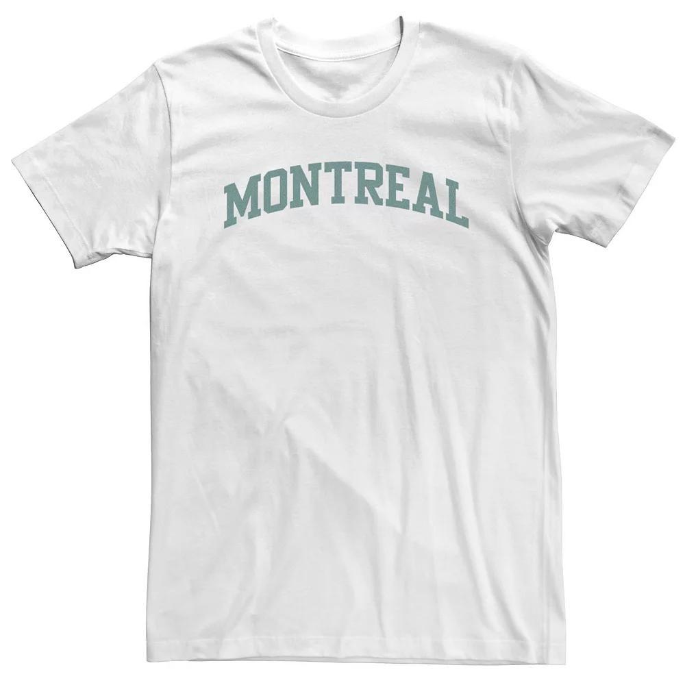 Big & Tall Trendy Montreal Simple Collegiate Text Graphic Tee, Men's, Size: 3XL Tall, White Product Image