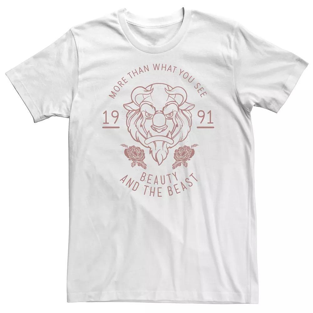 Big & Tall Disney Beauty And The Beast 1991 Tee, Men's, Size: 4XL, White Product Image