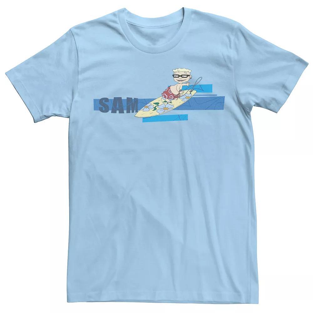 Men's Rocket Power Sam Surf Retro Logo Tee, Size: Medium, Light Blue Product Image