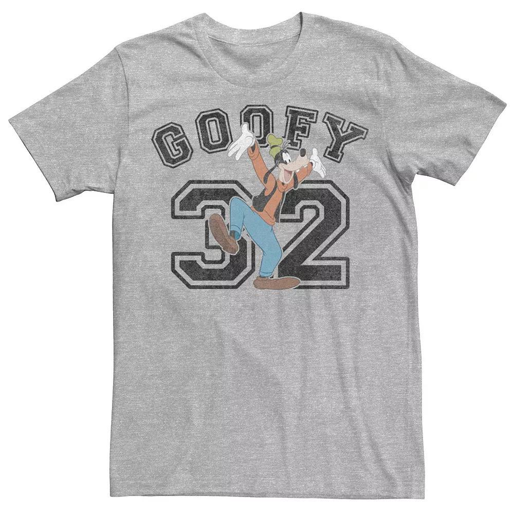 Disney's Goofy Varsity Text #32 Portrait Men's Tee, Size: XXL, Athletic Grey Product Image