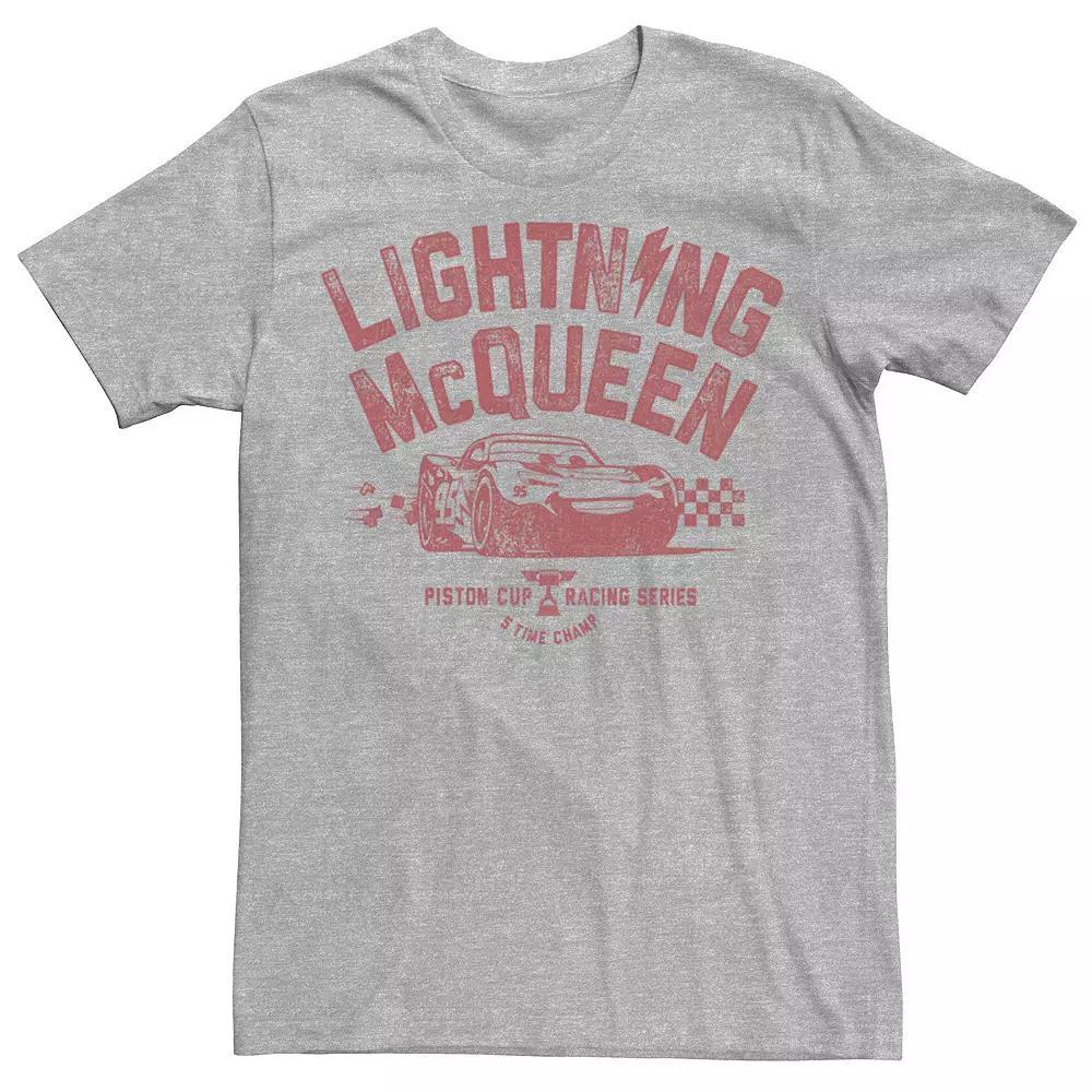Disney / Pixar's Cars 3 Lightning McQueen Men's Racing Tee, Size: XL, Athletic Grey Product Image