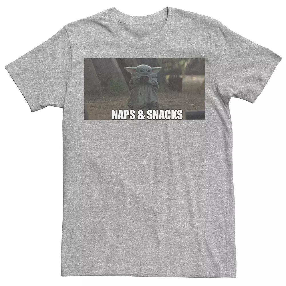Men's Star Wars The Mandalorian The Child Naps And Snacks Tee, Size: 3XL, Athletic Grey Product Image