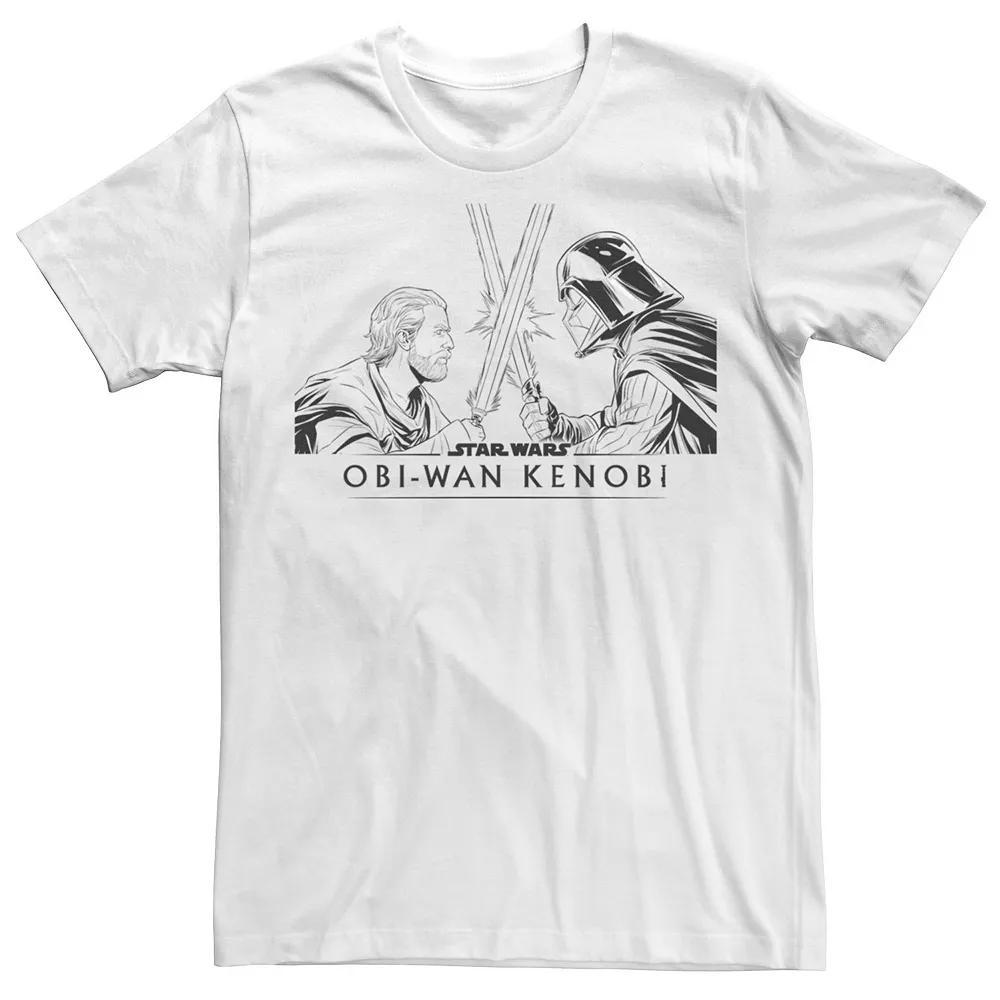 Men's Obi-Wan Kenobi Star Wars Vader Vs Kenobi Logo Tee, Size: Large, White Product Image