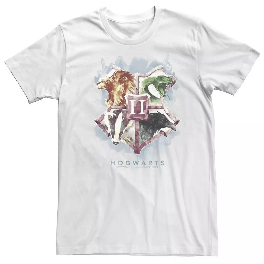 Big & Tall Harry Potter Hogwarts Crest Watercolor Tee, Men's, Size: 3XL, White Product Image