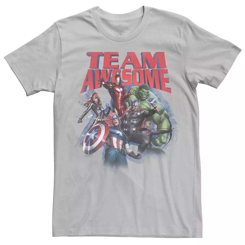 Men's Marvel Avengers Team Awesome Group Shot Graphic Tee, Size: XL, Silver Product Image