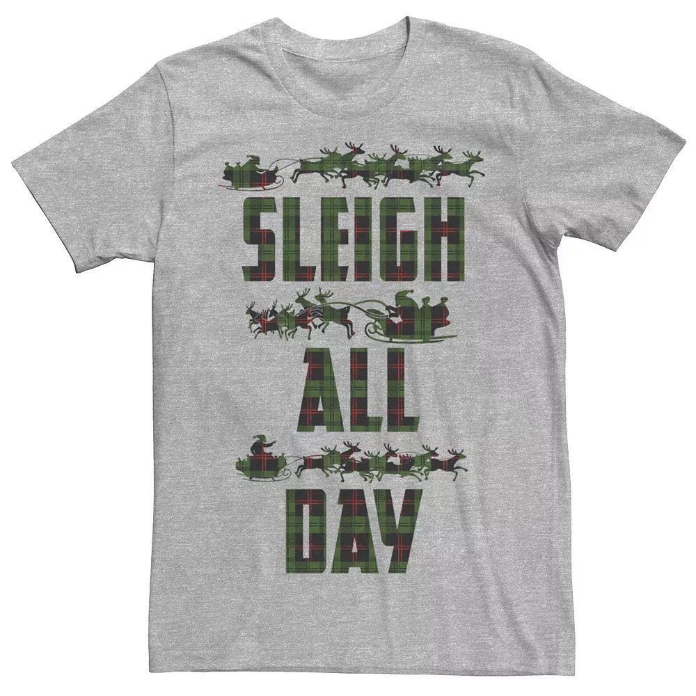 Men's 'Sleigh All Day' Flannel Silhouette Tee, Size: Large, Athletic Grey Product Image