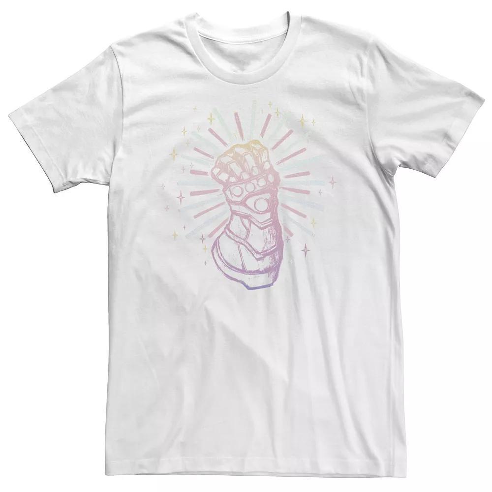 Big & Tall Marvel Avengers Infinity Gauntlet Pastel Sketch Tee, Men's, Size: 3XL Tall, White Product Image
