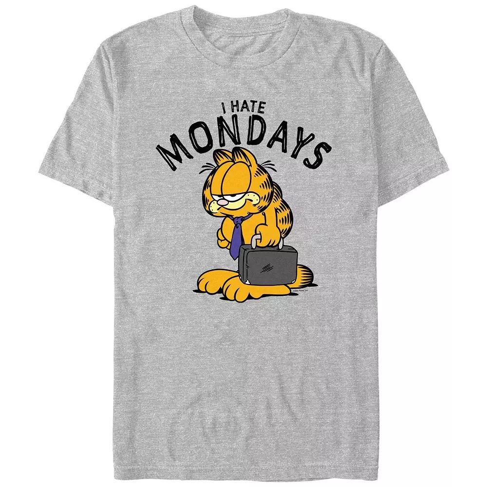 Men's Garfield I Hate Mondays Graphic Tee, Size: XL, Athletic Grey Product Image