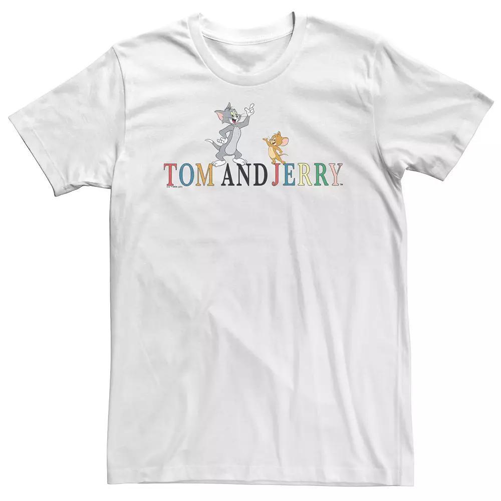 Big & Tall Tom And Jerry Cat Mouse Cartoon Characters Tee, Men's, Size: 3XL, White Product Image