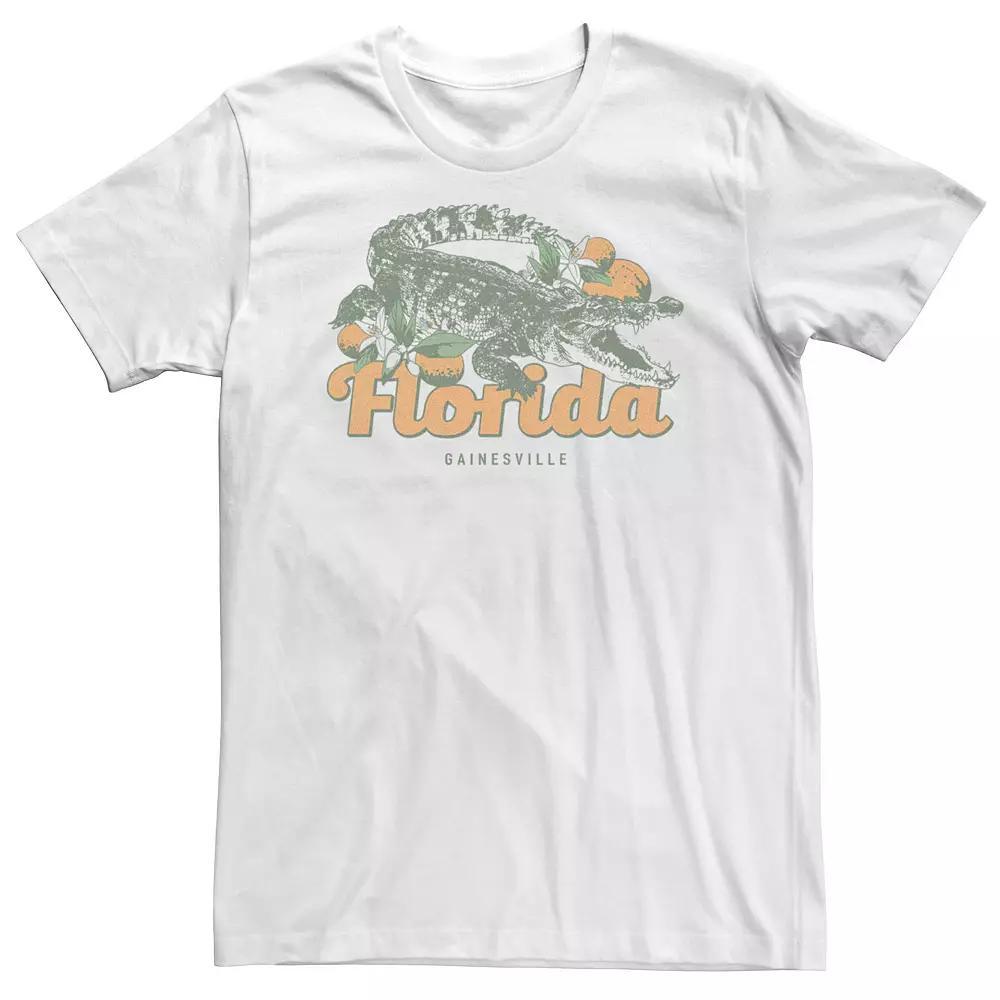 Big & Tall Florida Gainesville Croc Logo Graphic Tee, Men's, Size: 3XB, White Product Image