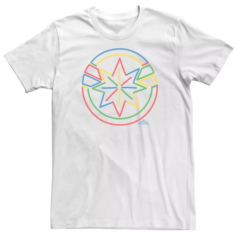 Men's Marvel Captain America Neon Shield Graphic Tee, Size: XL, White Product Image