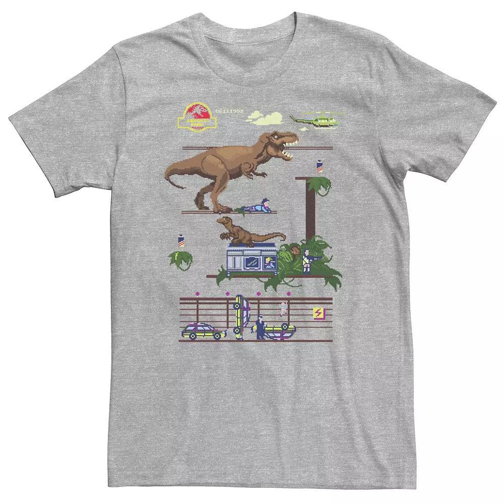 Big & Tall Jurassic Park Digital Video Game Scene Tee, Men's, Size: XXL Tall, Athletic Grey Product Image