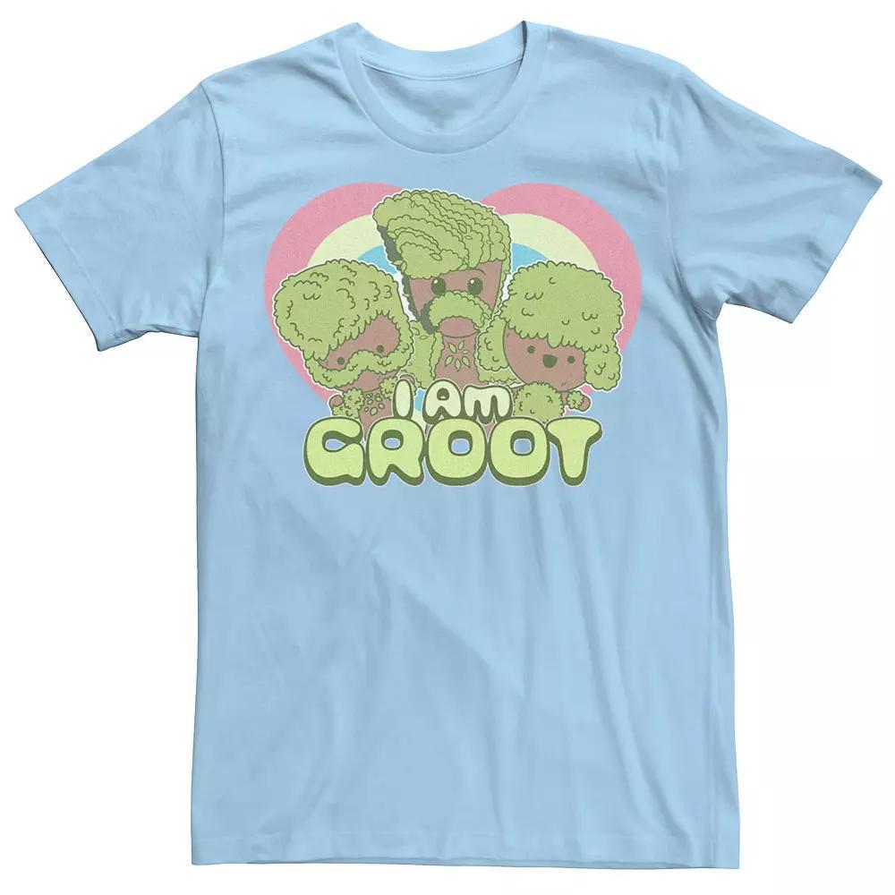 Men's Marvel I am Groot Cute Groot With Hearts Background Tee, Size: Small, Light Blue Product Image