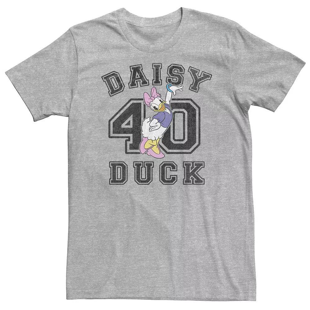 Big & Tall Disney Daisy Duck Varsity Text # 40 Tee, Men's, Size: 4XL Tall, Athletic Grey Product Image