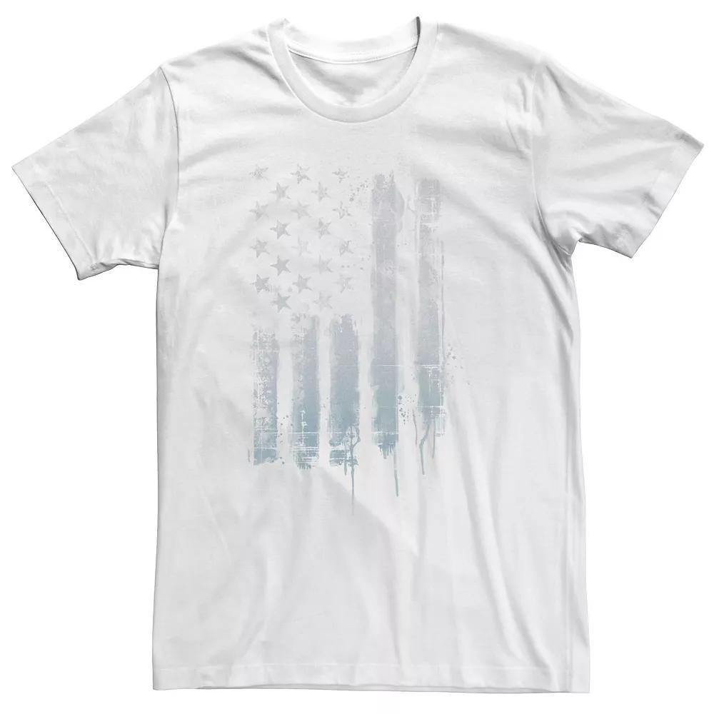 Big & Tall Americana Rustic American Flag Paint Drip Tee, Men's, Size: 4XL, White Product Image
